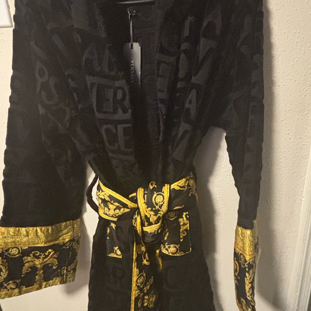Black and Gold Women's Versace Robe